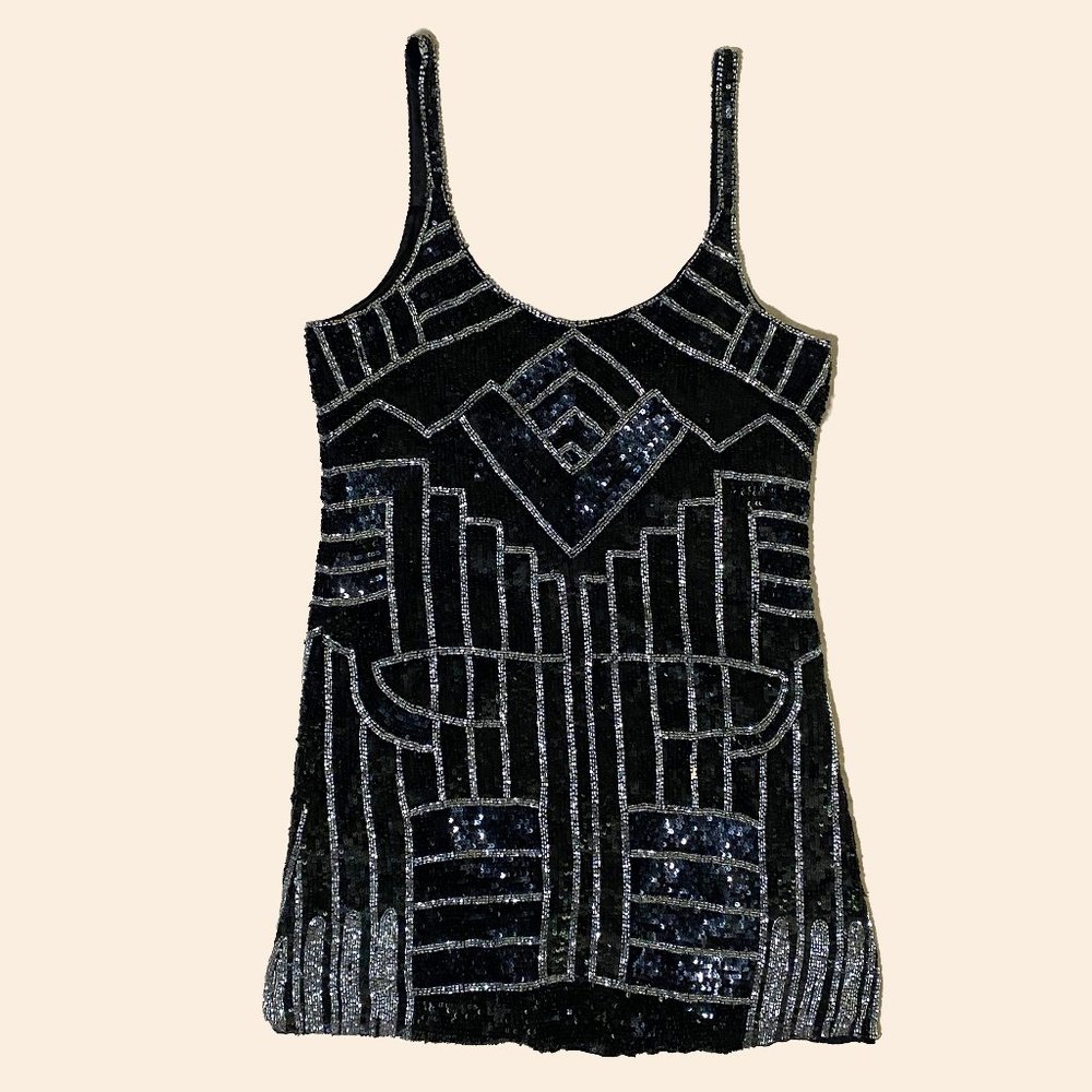 Parker Hayden Empire beaded dress XS